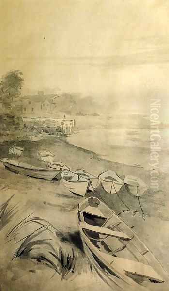 Rowboats along the Shore 1895 - view 1