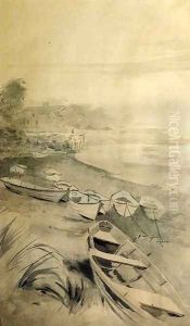 Rowboats along the Shore 1895 by Arthur Wesley Dow
