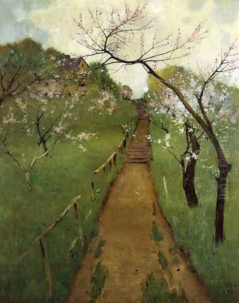 Spring Landscape with a Farmer and White Horse 1892 - view 1