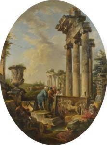 Capriccio Con Architetture E Personaggi by Francesco Panini