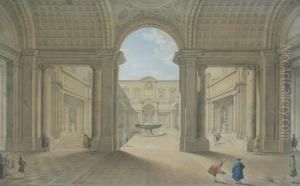 The Cortile Del Belvedere, The Vatican by Francesco Panini