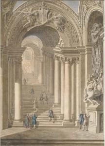 The Scala Regia In Saint Peter's Basilica by Francesco Panini
