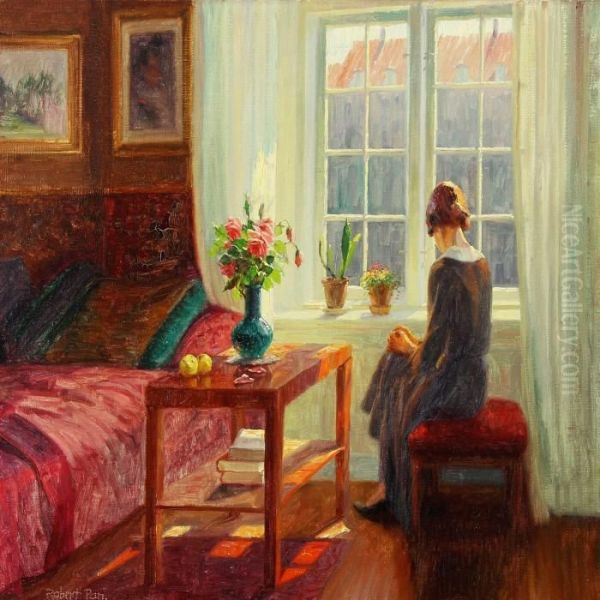Interior With A Young Woman Sitting By A Window - view 1
