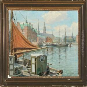 From Copenhagencanal With Christiansborg Castle In The Background by Robert Panitzsch