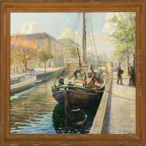 Harbour Scene From Christianshavn by Robert Panitzsch