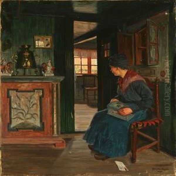 Interior With A Woman From Fanoe Island, Denmark - view 1