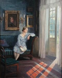 A Girl Reading By A Window by Robert Panitzsch