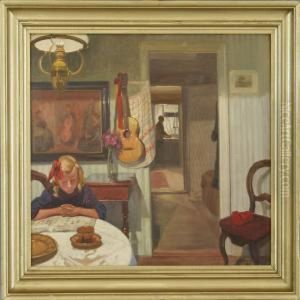 Interior With A Girl And A Woman