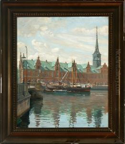 A Habour Scenery From Copenhagen At The Stock Exchange - view 1