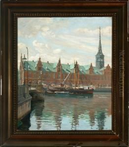 A Habour Scenery From Copenhagen At The Stock Exchange