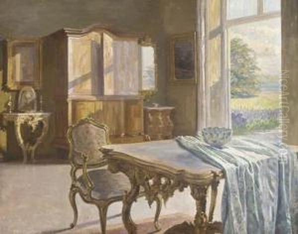 A Rococo Interior Before A Sunlit Garden - view 1