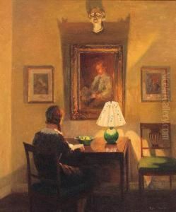 Reading By Lamplight by Robert Panitzsch