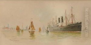The Red Star Line's S.s. Lapland On The Scheldt by Fred Pansing