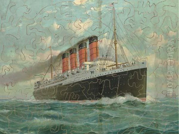 The R.m.s. Lusitania At Sea - view 1