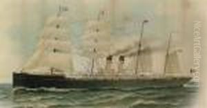 The S.s. Westernland At Sea by Fred Pansing