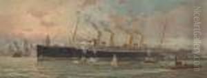 The Kaiser Wilhelm De Grosse Arriving In New York Harbor thumbnail