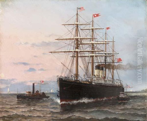 A Steamship Entering New York Harbor - view 1