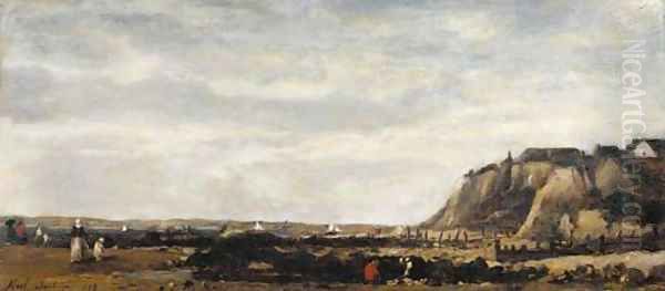Fisherfolk on the shore - view 1