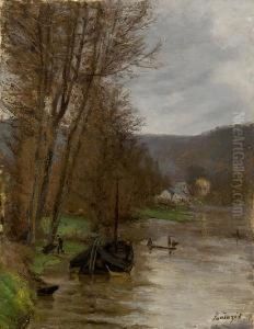 Paysage Avec Une Riviere by Pericles Pantazis