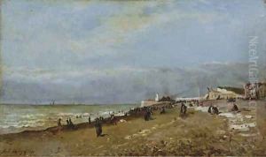 La plage by Karl Pierre Daubigny