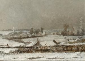Village Sous La Neige - Vallee De La Meuse by Pericles Pantazis