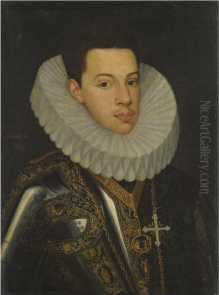 Portrait Of Prince Felipe 
Emmanuele (1586-1605) Of Savoy, Halflength, Wearing The Badges Of The 
Orders Of The Annunziata And St.mauricius And Lazarus - view 1