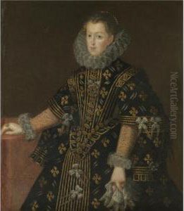 Portrait Of Margaret Of Austria, Queen Of Spain (1584-1611) by Juan Pantoja de la Cruz