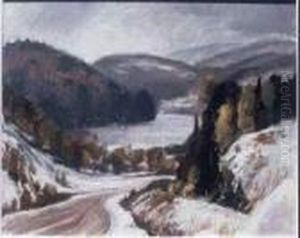 Gray Day Oil On Board by Lawrence Arthur C. Panton