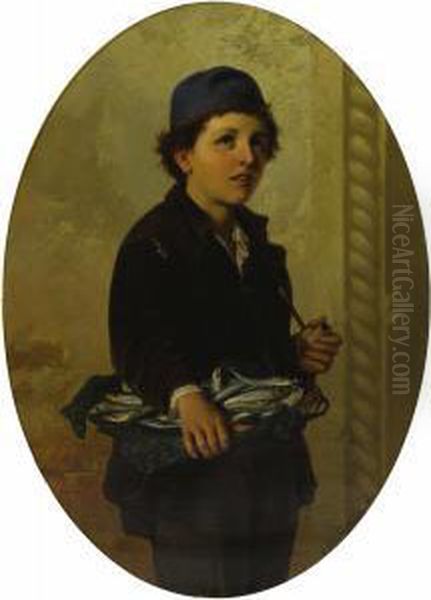 Young Boy With Fish - view 1