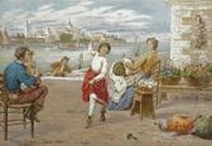 Scena Veneziana, (seconda Meta '800) by Antonio Paoletti