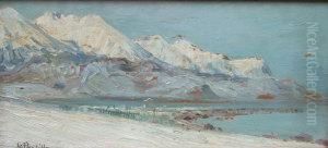 Coastal Scene During Winter With Mountains Beyond by Luigi Paolillo