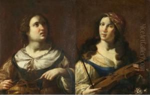 Coppia Di Ritratti Femminili O L'astrologia E La Musica