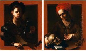 Allegoria Della Pittura; Allegoria Della Musica by Pietro Paolini