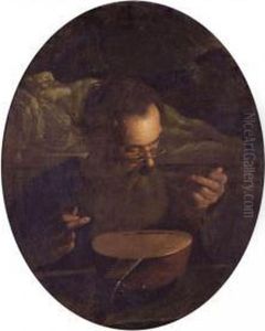 Old Man Stringing A Lute by Pietro Paolini