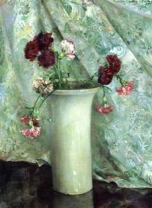 Carnations in a Satsuma Vase Carnations in a Satsuma Vase