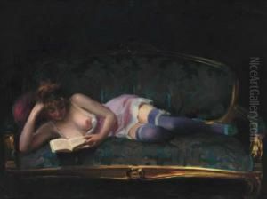 A Reclining Female Nude by Emil Pap