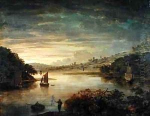 A View on the River Neath in Glamorganshire by Anthony Devis