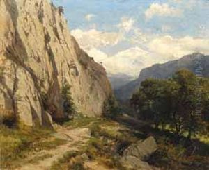 Gebirgslandschaft Mit Schafhirten.