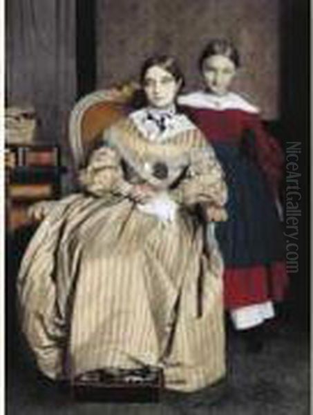 Portrait De Madame Alexandre Desgoffe Et De Sa Fille Aline, Rome
 1841 - view 1