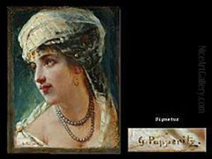 Portrait Einer Jungen Frau Mit Perlenkette by Georg Papperitz