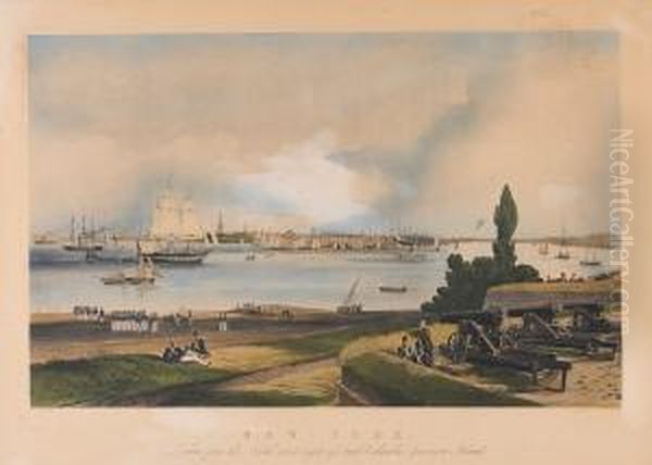 New York, Taken From The North West Angle Of Fort Columbus, Governors Island - view 1