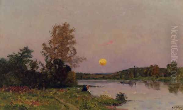 Lavandiere Et Barques, Soleil Couchant - view 1