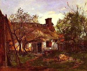 La Chaumiere A Berneval (Thatched Cottage in Berneval) by Hippolyte Camille Delpy