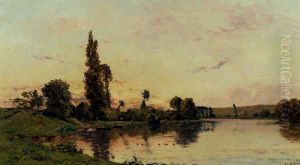 Washerwomen On A Riverbank by Hippolyte Camille Delpy