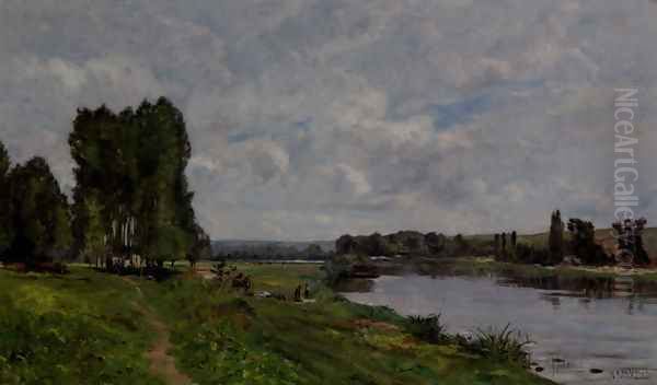 Washerwoman On The Riverbank - view 1