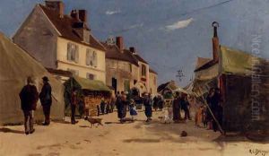 Rue Pavoisee A Dieppe by Hippolyte Camille Delpy
