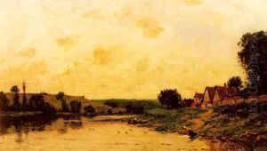 Lavandiere Au Bord De La Riviere (Washerwomen by the Banks of a River)