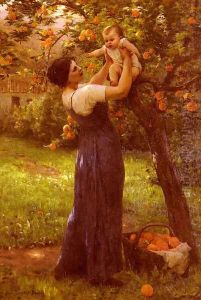 Mere Et Enfant Dans Le Jardin (Mother and Child in the Garden) by Hippolyte Camille Delpy