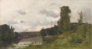 Bord de la Seine by Hippolyte Camille Delpy