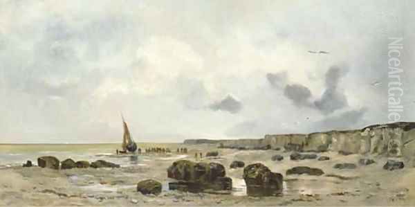 Le retour des pecheurs sur une plage, Normandie - view 1